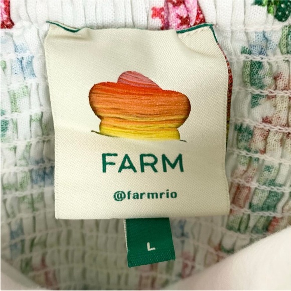 Farm Rio Womens Floral Print Square Neckline Romper Pom Pom Detail Size Large - Picture 3 of 7